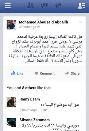 هل إليسا زوجة عرفيّة لمحمد مرسي؟